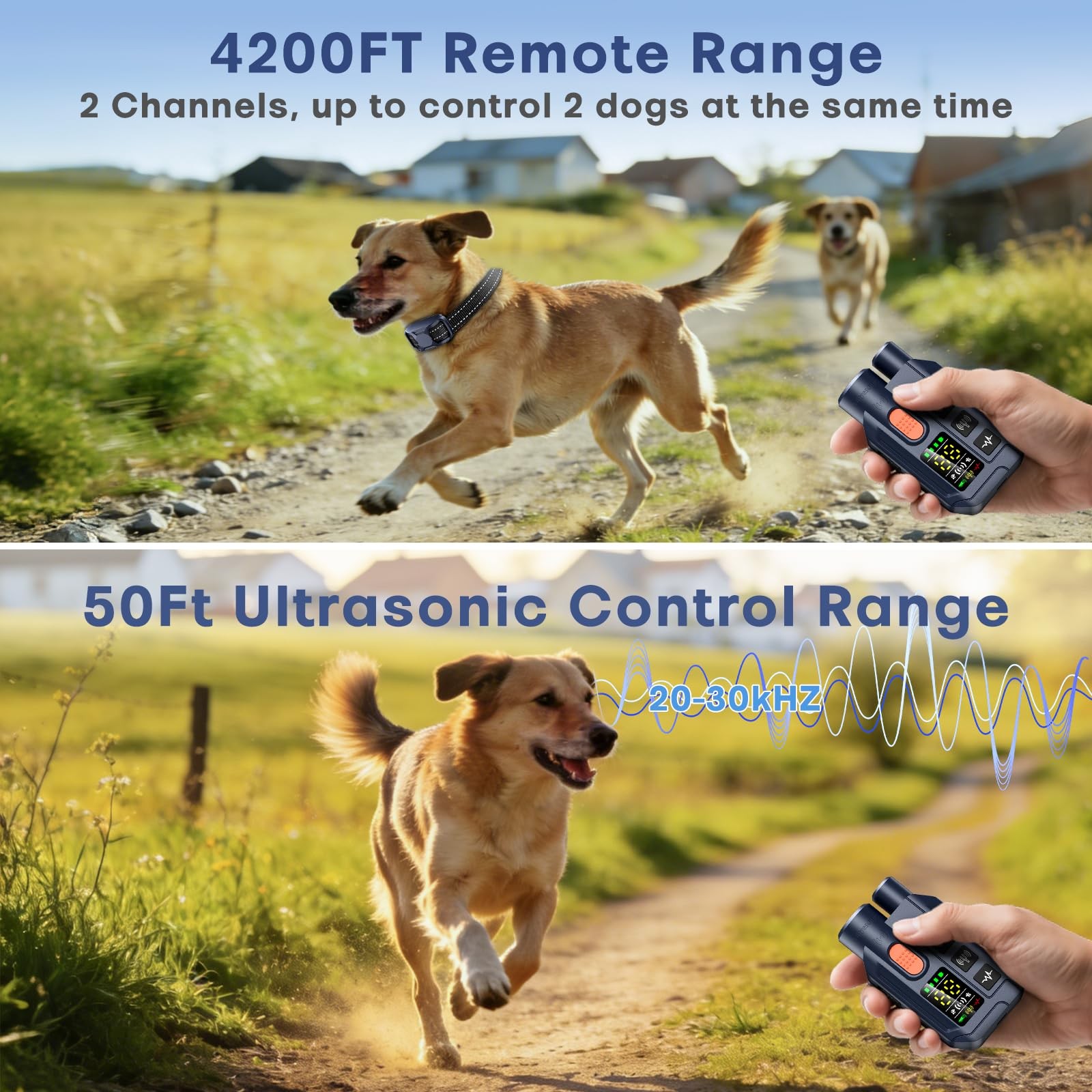 Dog Training Collar with Remote, 4200FT Shock Collar for Dogs, 2-in-1 Remote ...