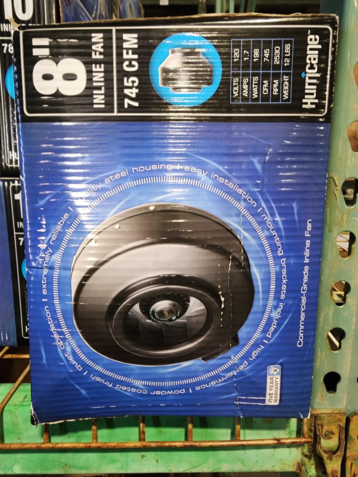Hurricane Commercial Grade Inline Fan / 8"