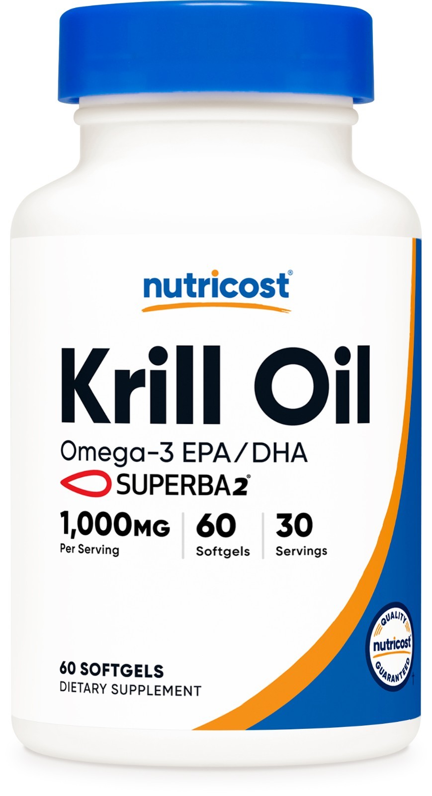 Nutricost Krill Oil 1000mg, 60 Softgels - Omega-3 EPA-DHA with Superbakrill
