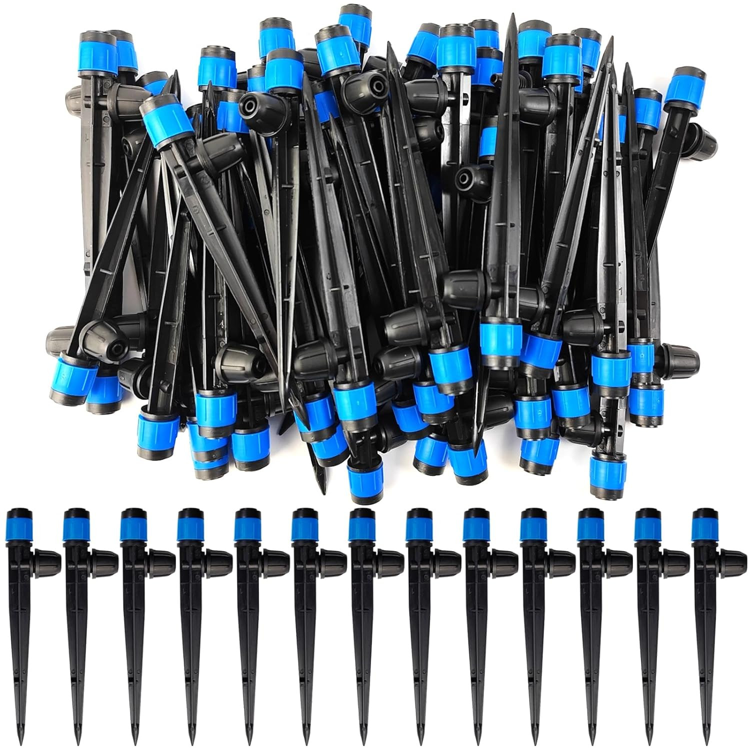 52PCS Drip Irrigation Approximately 40 inches spray radius per emitter
