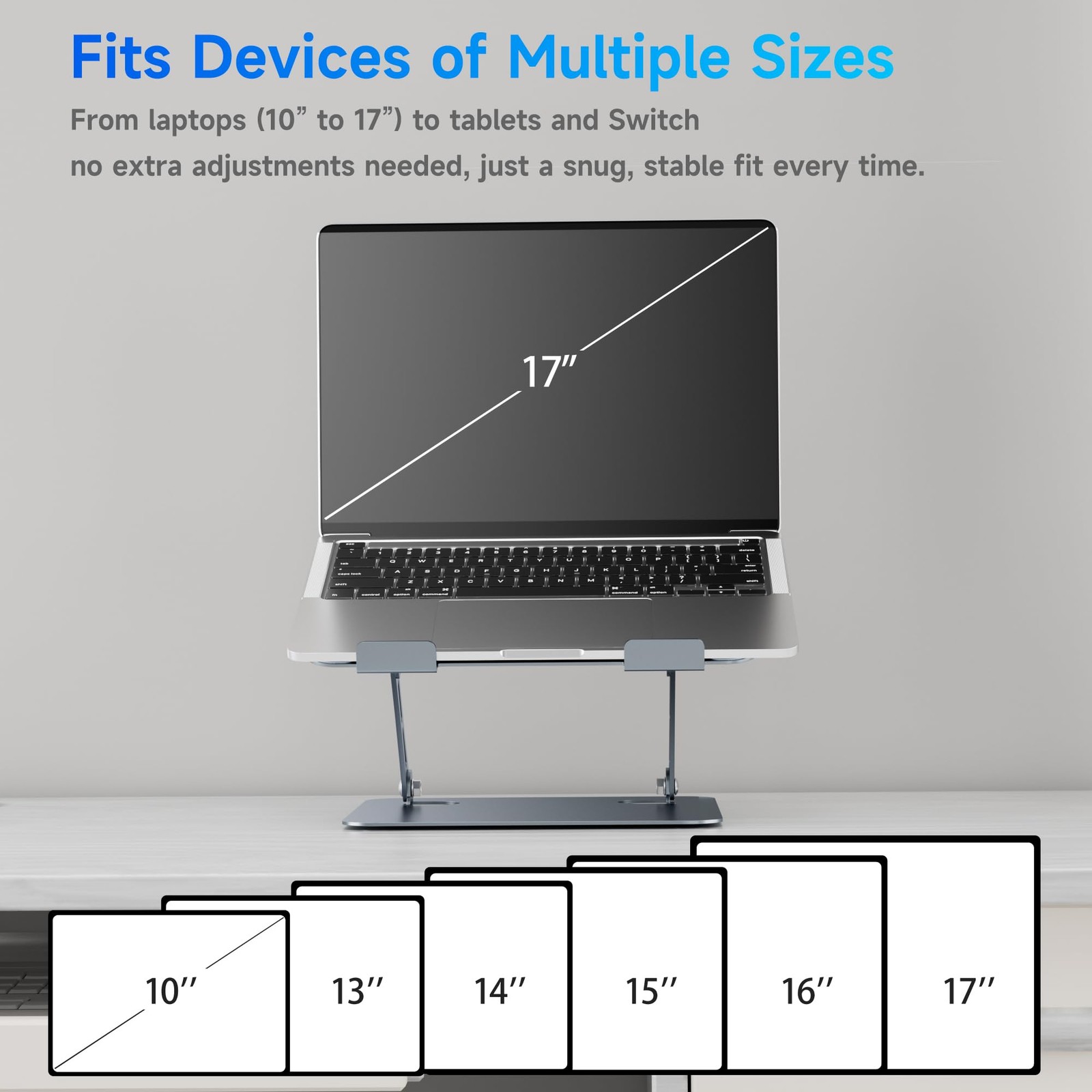 Adjustable Ergonomic Laptop Stand Portable Foldable Aluminum Riser Holder