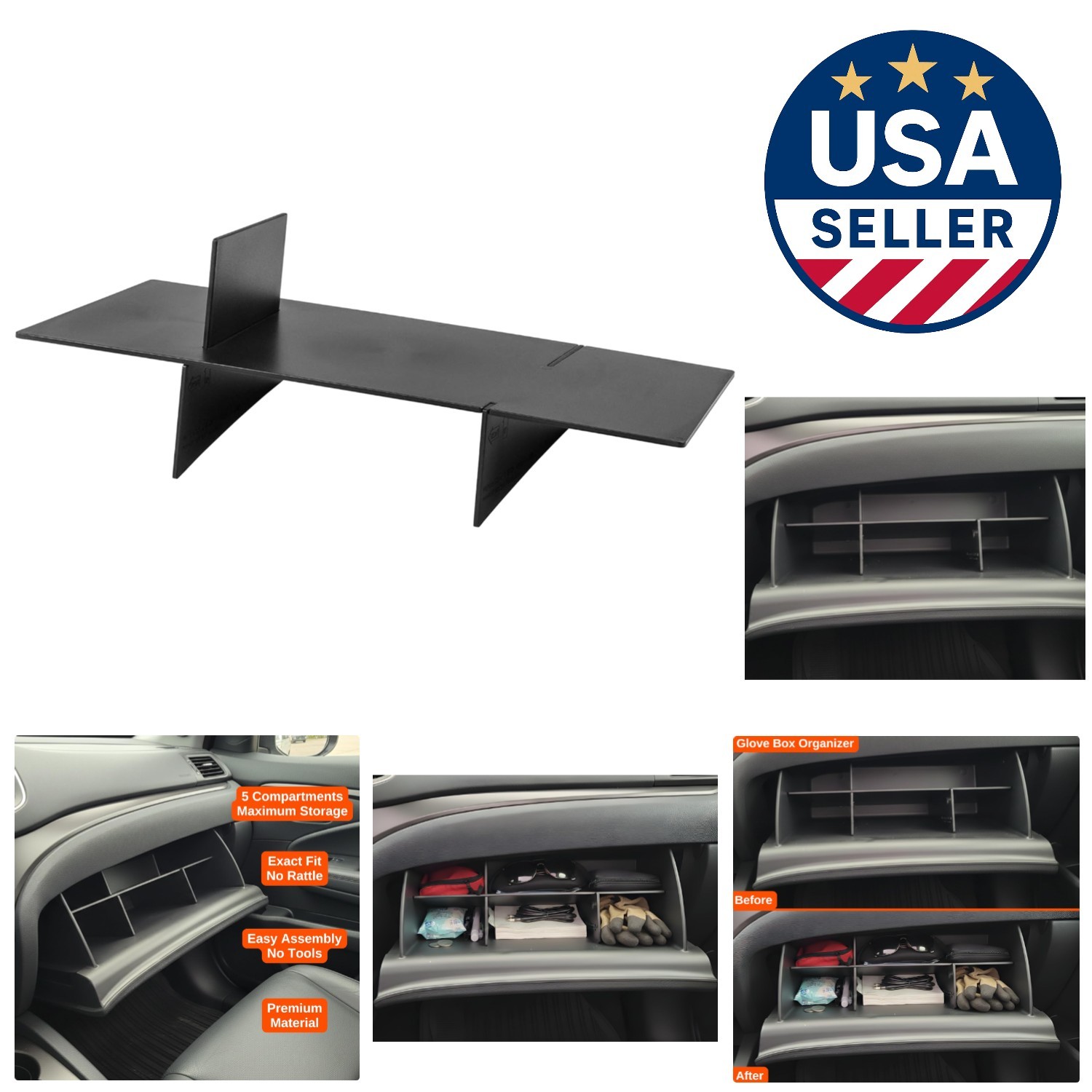 Perfect Fit Glove Box Organizer for Honda Pilot, Ridgeline & Passport 2016-2023