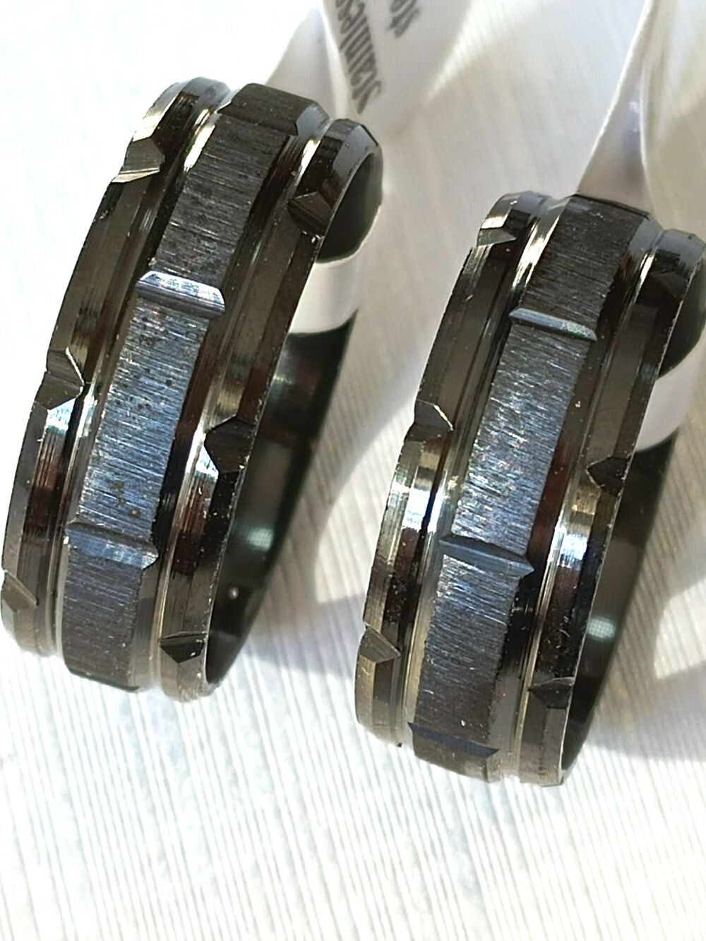 Wholesale 30pcs gap side Stainless Steel Band Rings Silver Black Ring