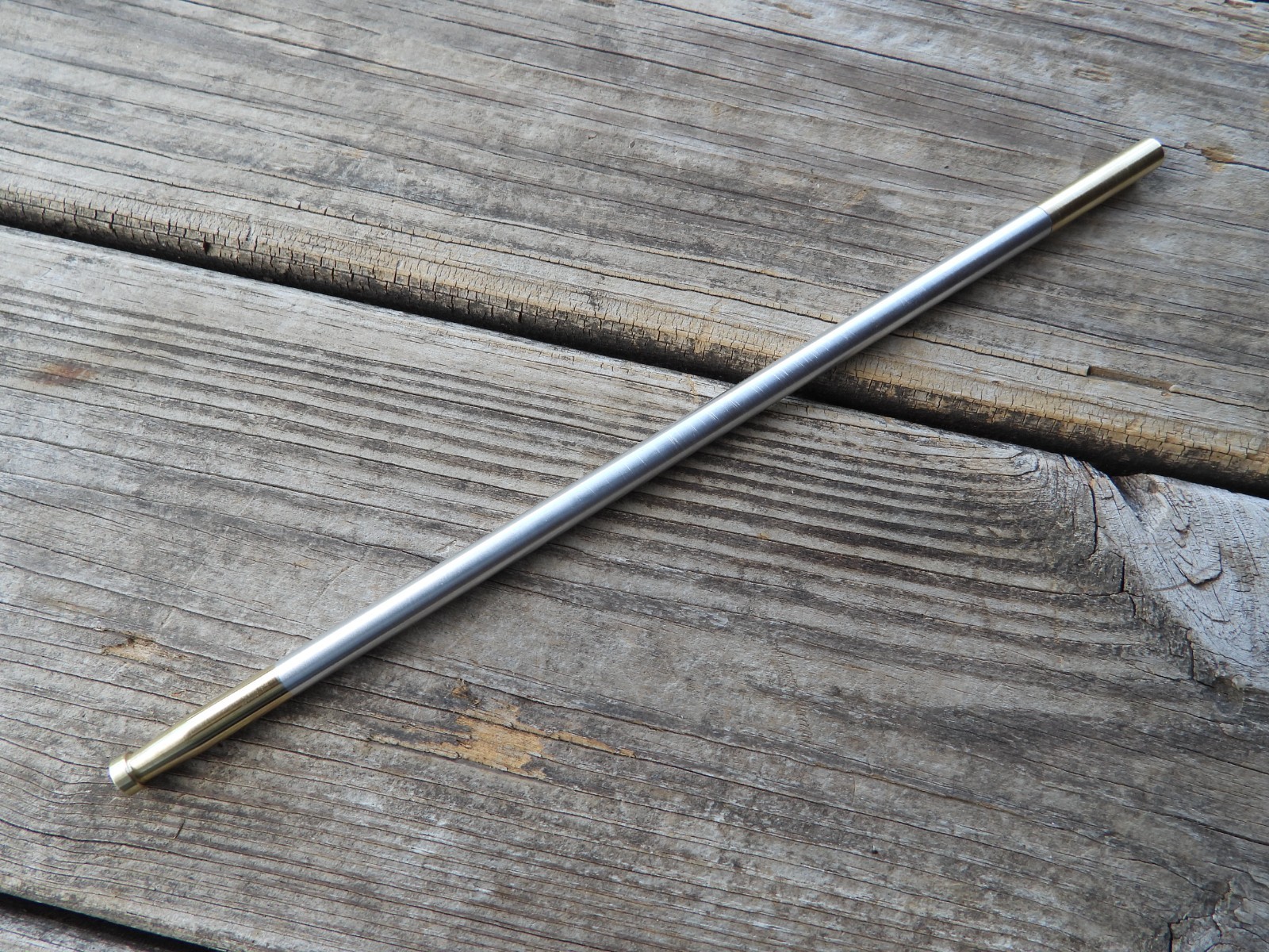 Custom 5/16 X 10-1/2" Pistol Ramrod Solid T6 Aluminum With Brass Threaded Ends