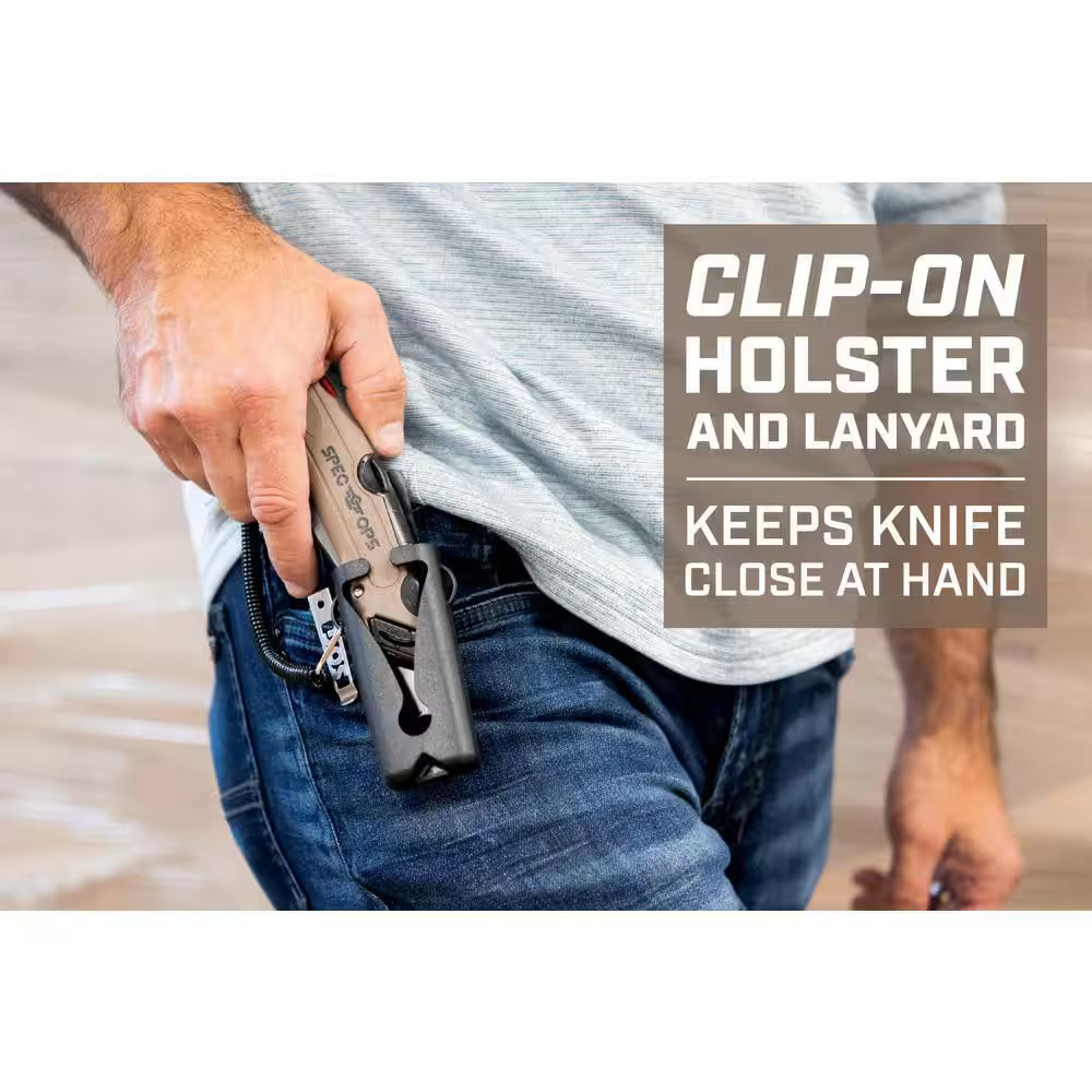 Safety Knife Box Cutter, Includes Holster & Lanyard