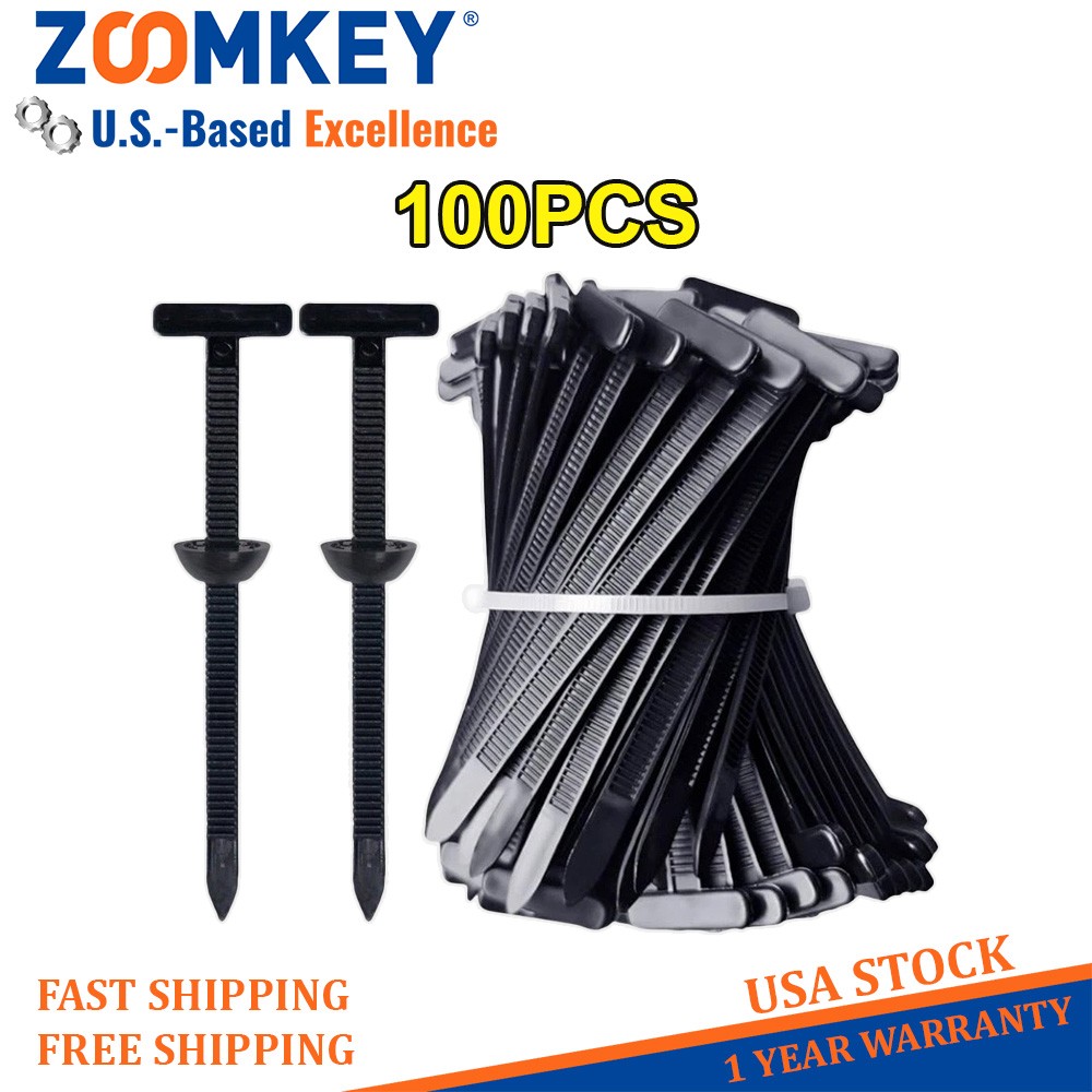 100PCS Nylon Universal Cable Tie Buckle Heavy Duty Self-Locking Zip Holder New