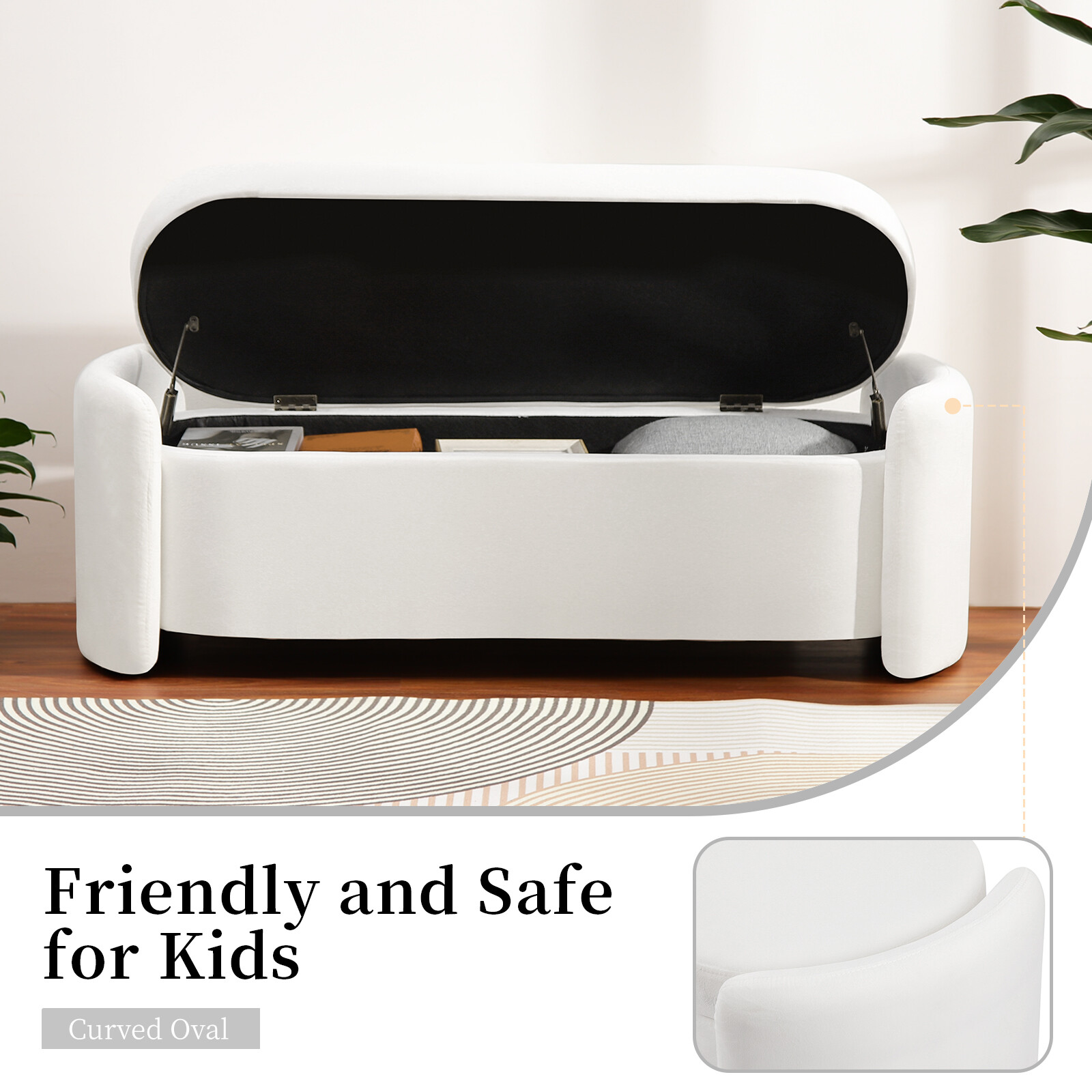 Modern Storage Bench Ottoman Bench Couch Entryway Bedroom End of Bed Footstool