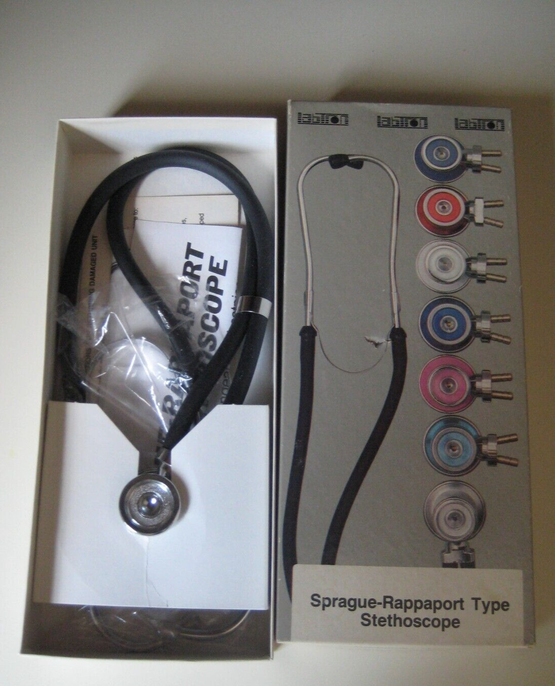 Vintage Labtron Sprague-Rappaport Type Stethoscope 16" Black 04-600 NEW Mint!