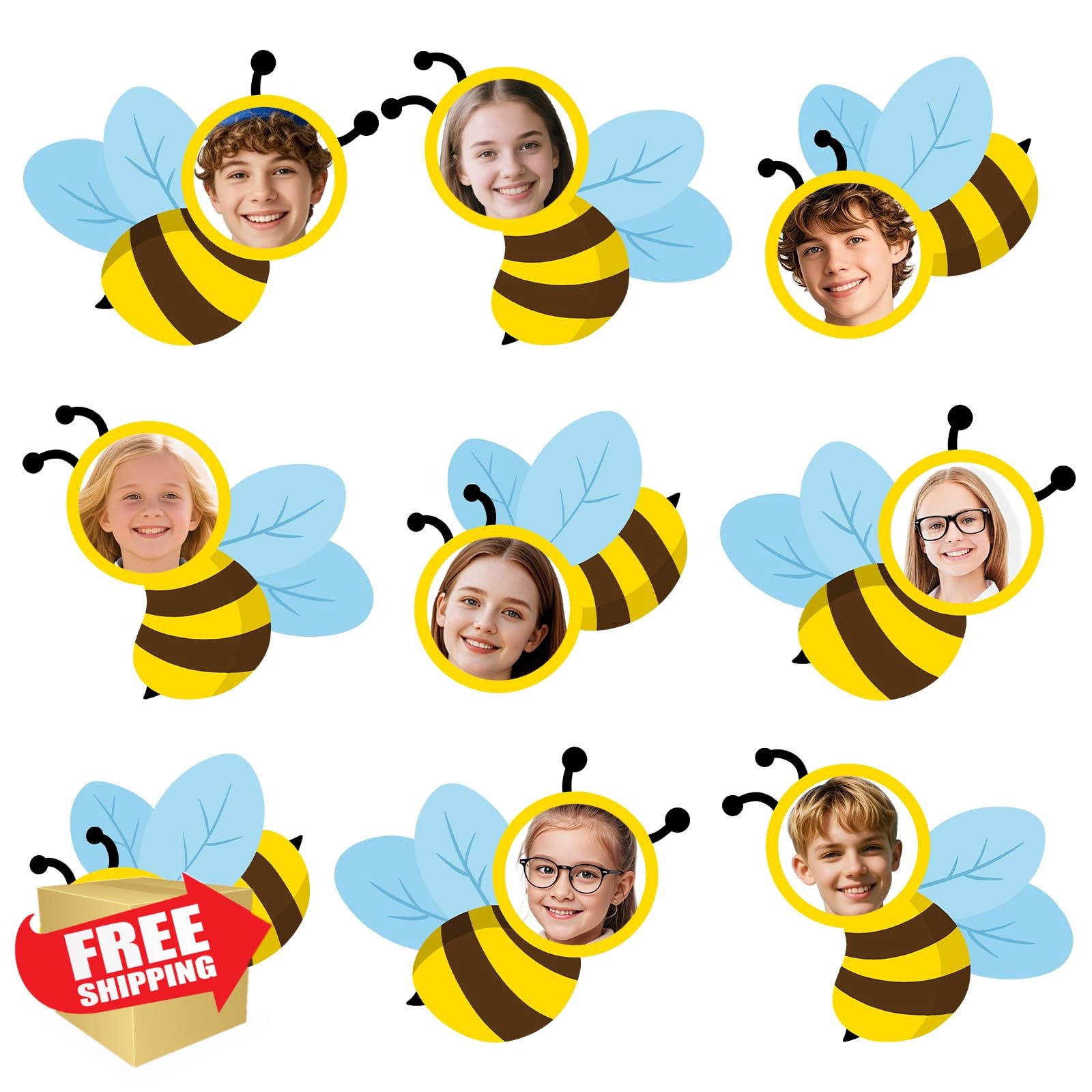 54Pcs Bee Cutouts for Bulletin Boards Decorations, DIY Bee Classroom Cut Outs...