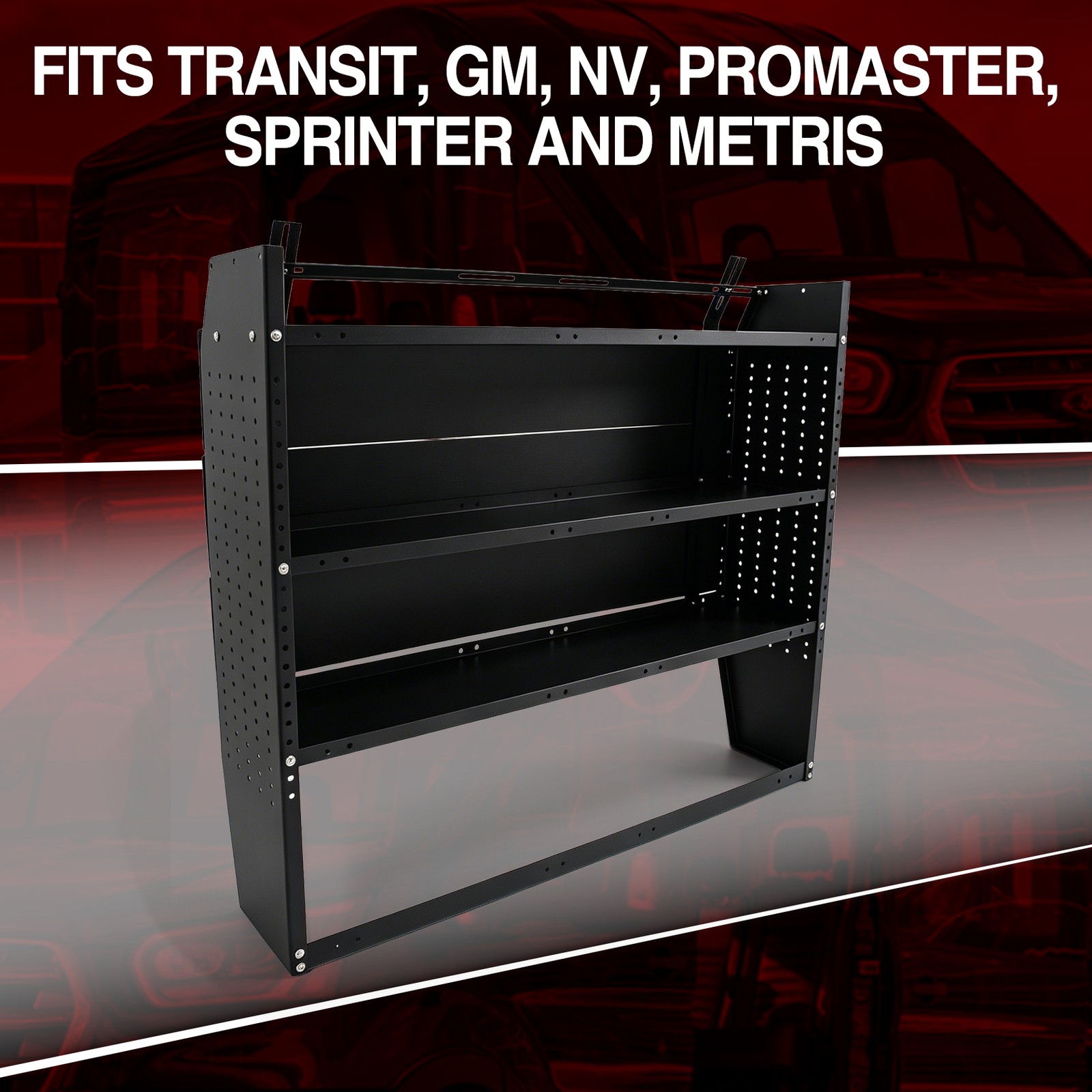 SH-4605 Van Shelving Storage For Low/ Mid/High Roof Ford Transit 46" H Universal