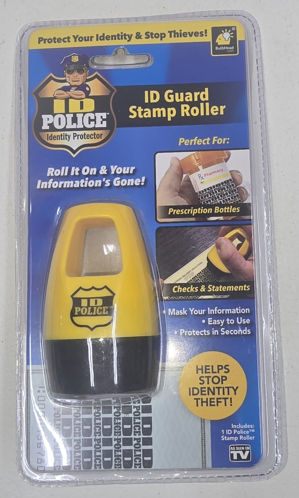 NEW ~ ID Police Help Stop Identity Theft ID Guard Stamp Roller