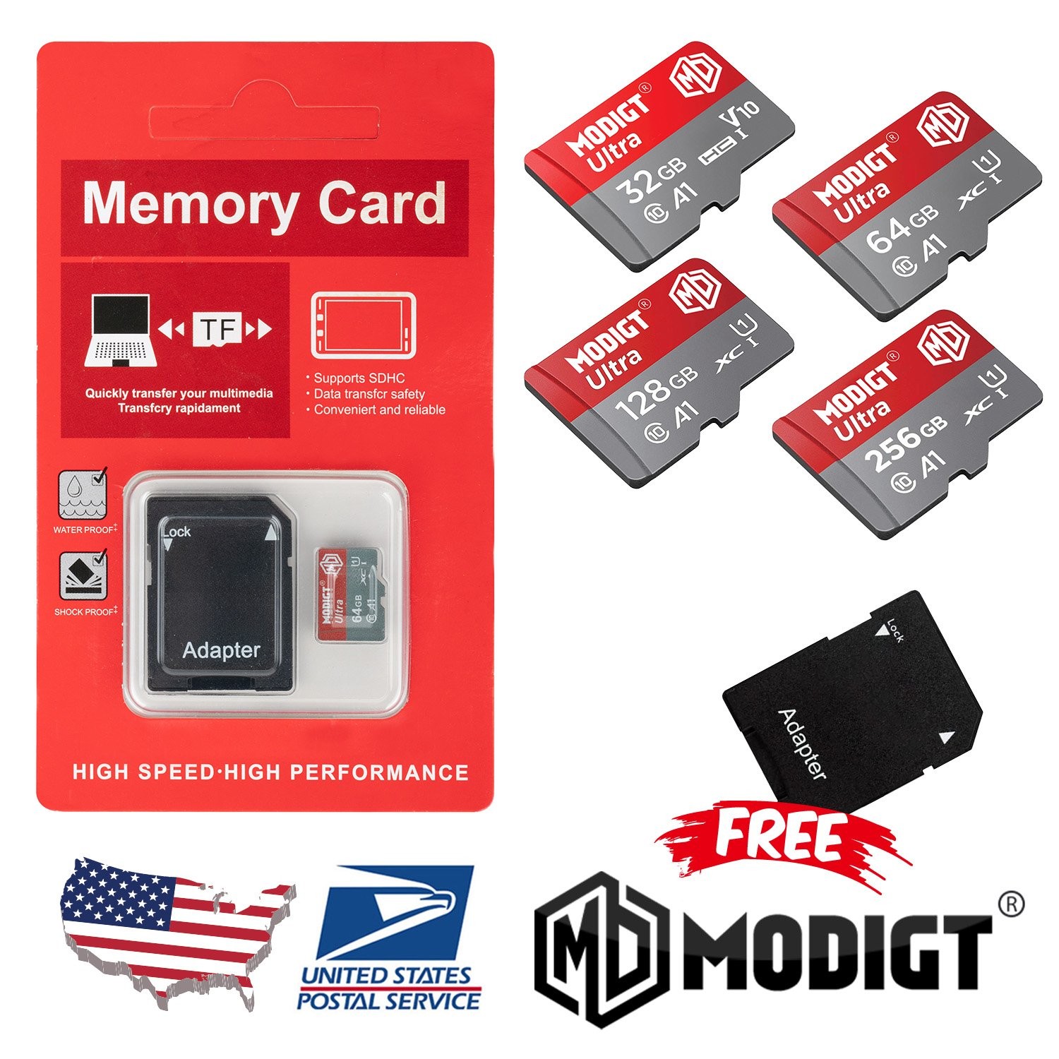 High Speed Micro SD Card Memory Card TF Card with Free Adapter for Dash Cams Lot