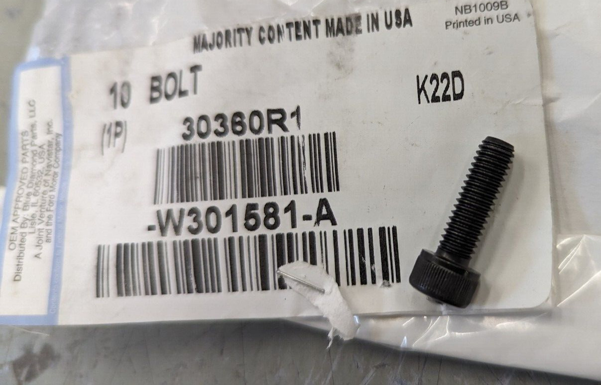 30360R1 International Bolt Hexagon drive M6 x 20 Allen drive