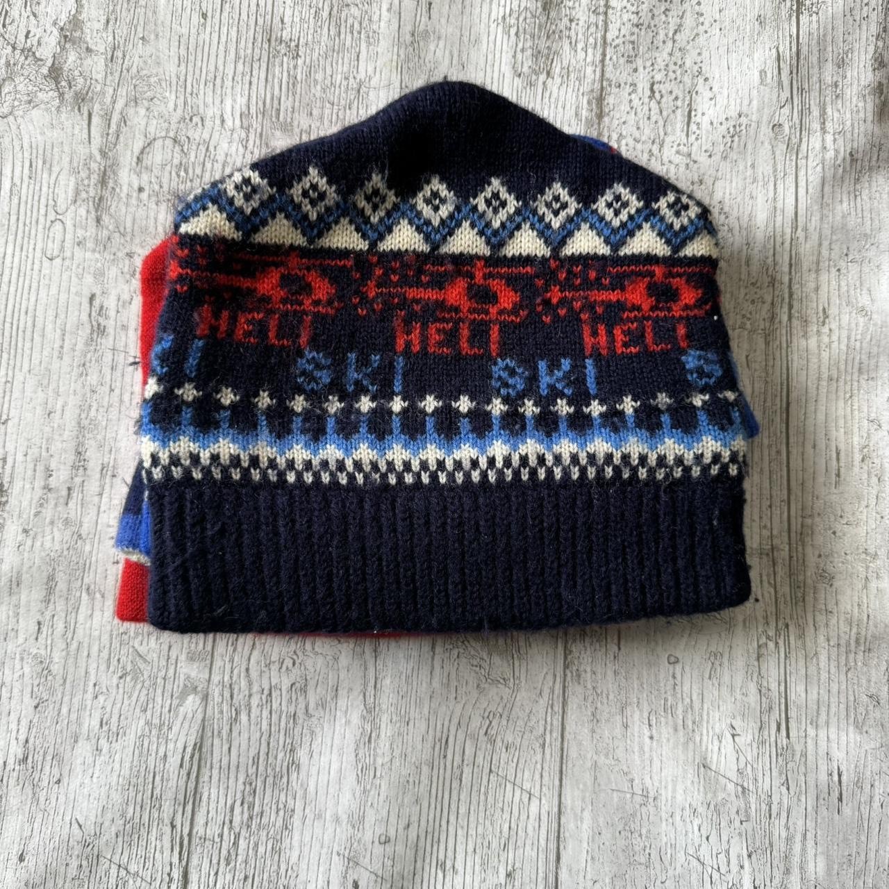 Vintage retro 80s Ski hat beanie bundle x 4 Snowboard wool snowflake heart