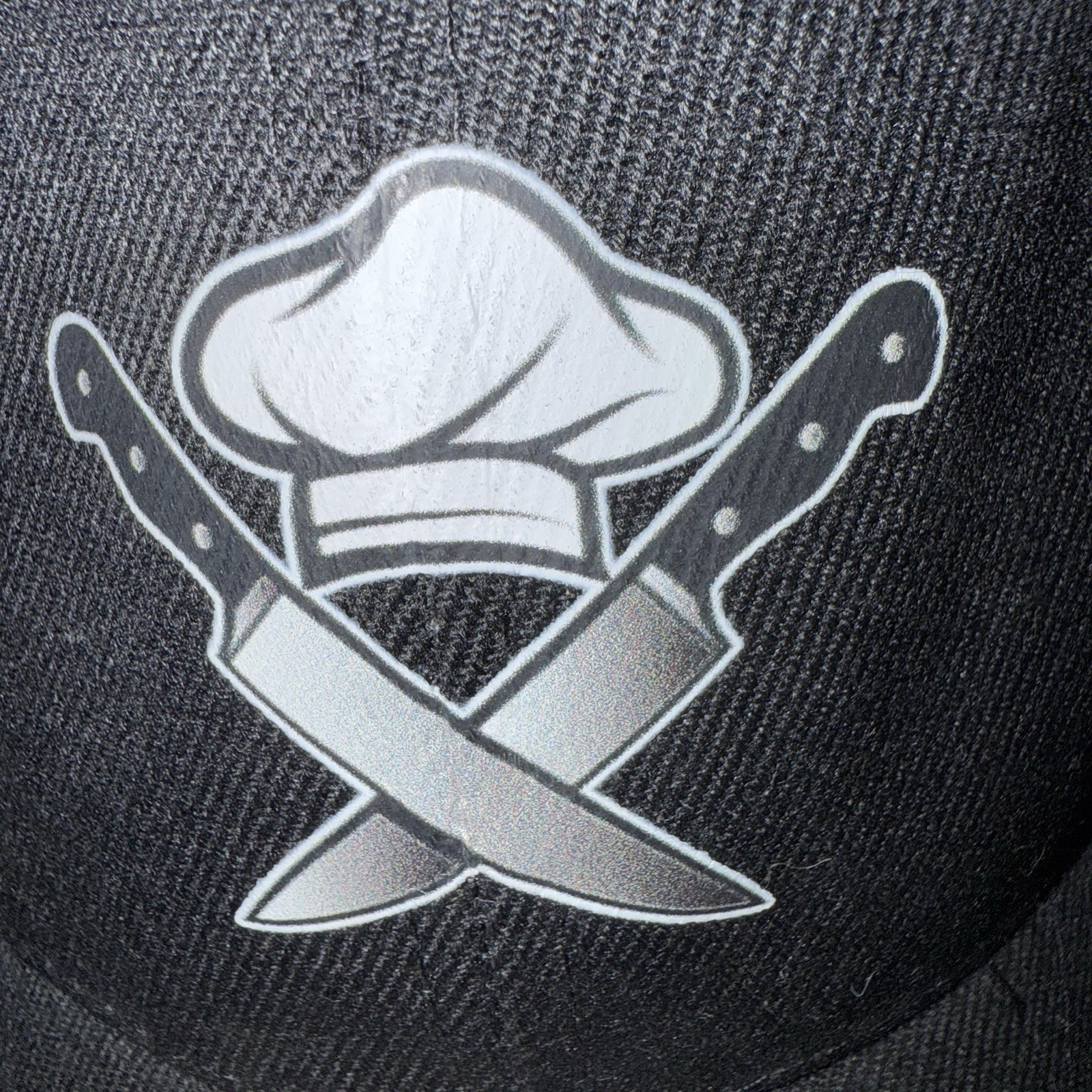 Volt Snapback Men's Hat Chef Hat Knives Cooking Black White L/XL