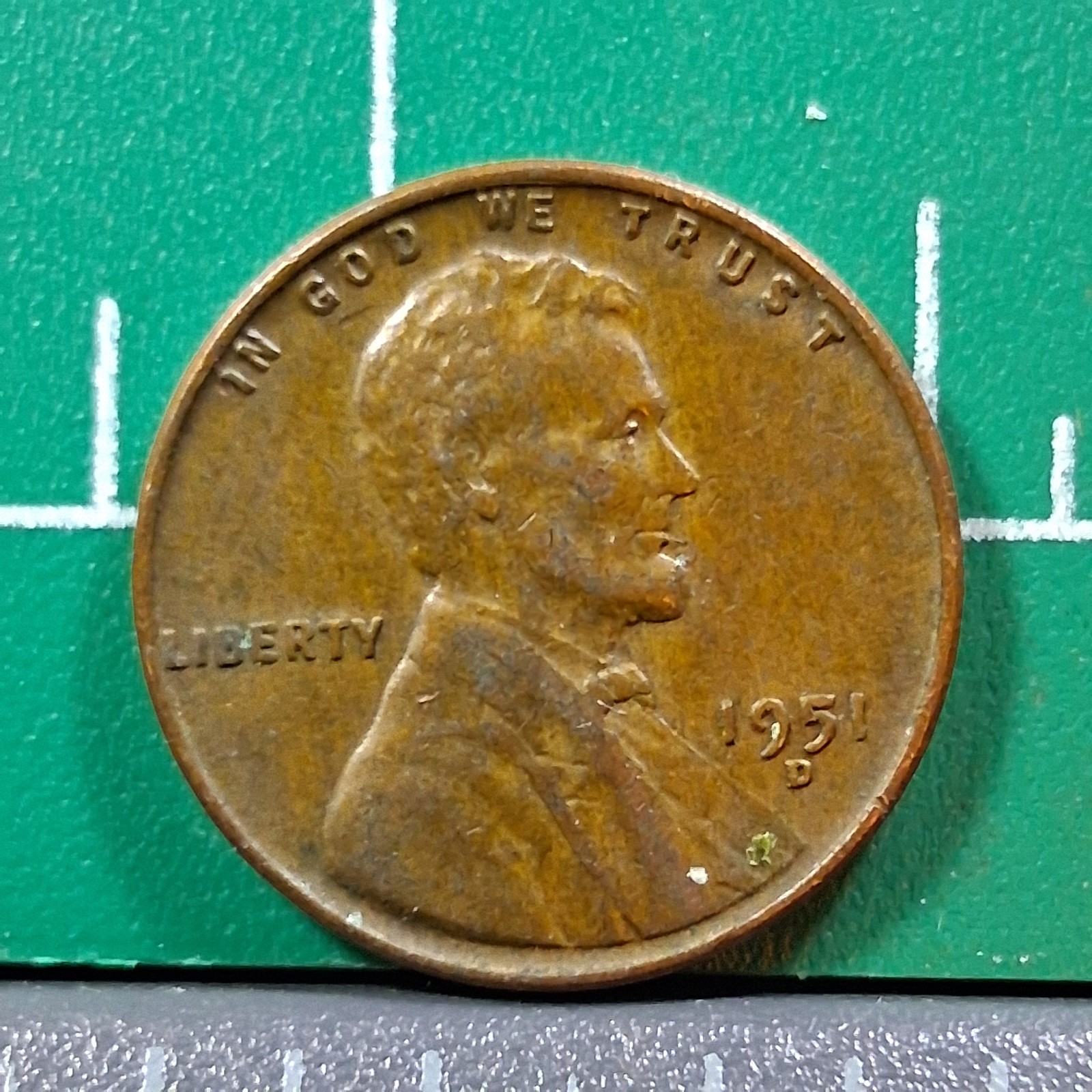 1951-D USA 1 Cent Abraham Lincoln / Wheat Penny Copper Coin
