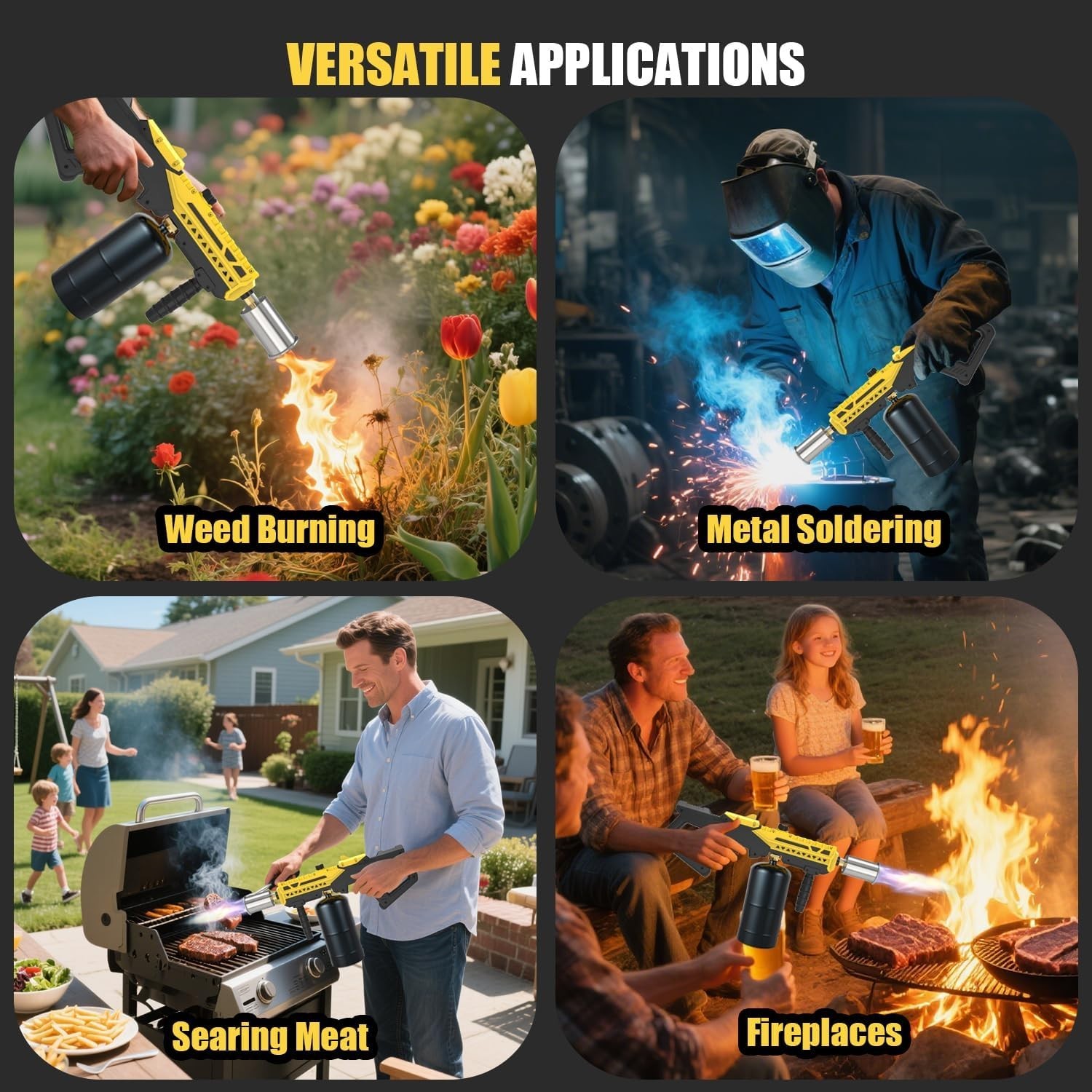 Versatile Kitchen Blow Torch with Adjustable Flame - Ideal for BBQ & Crafts