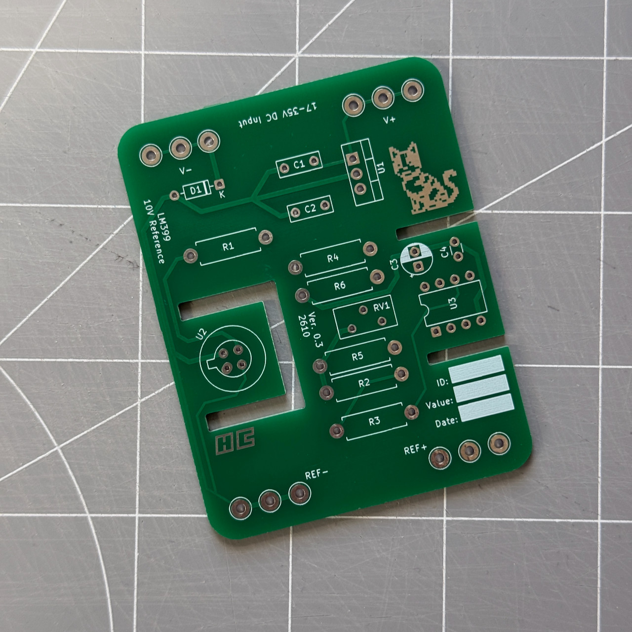 DIY LM399 LT1001 Precision 10V DC Reference PCB only Metrology Lab Trimmable