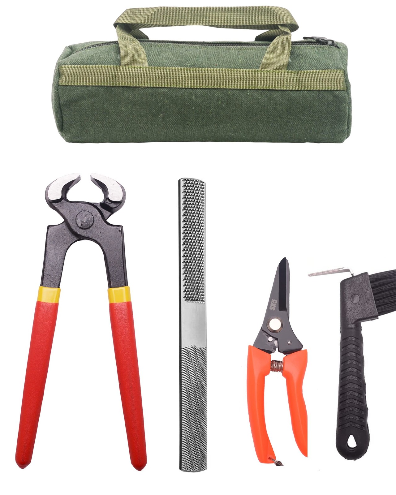 LONG RIVER 8 inch Farrier Tool Kits （5 Piece） Mini Rasp Hoof File