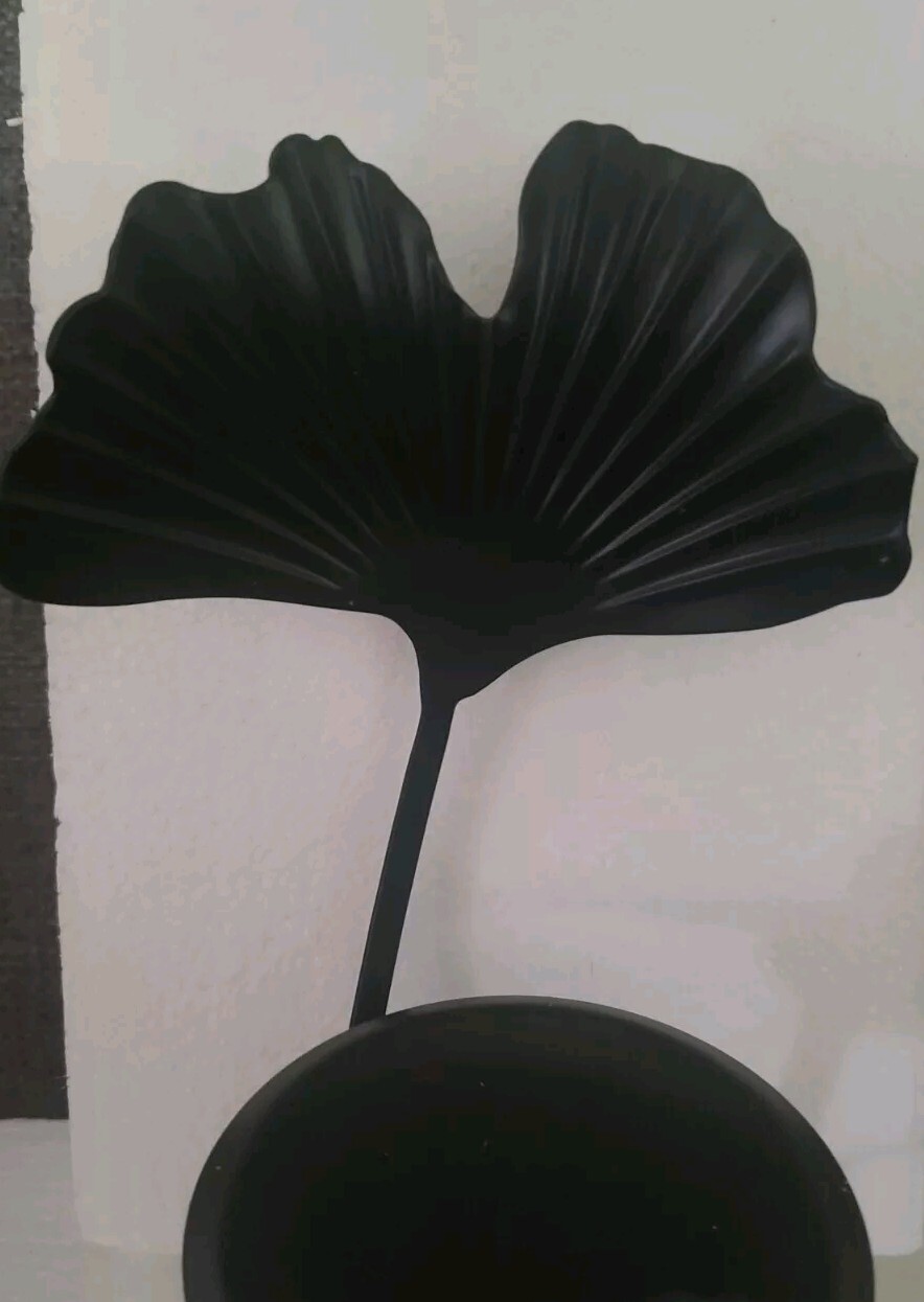 Martha Stewart Black Iron Lotus Flower Tabletop Pillar Candleholders Set of 2