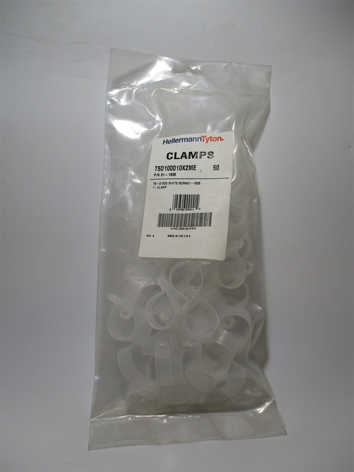 Hellermann Tayton (T5D100010K2ME) Clear Plastic 1-Inch Cable Clamps - Lot of 50