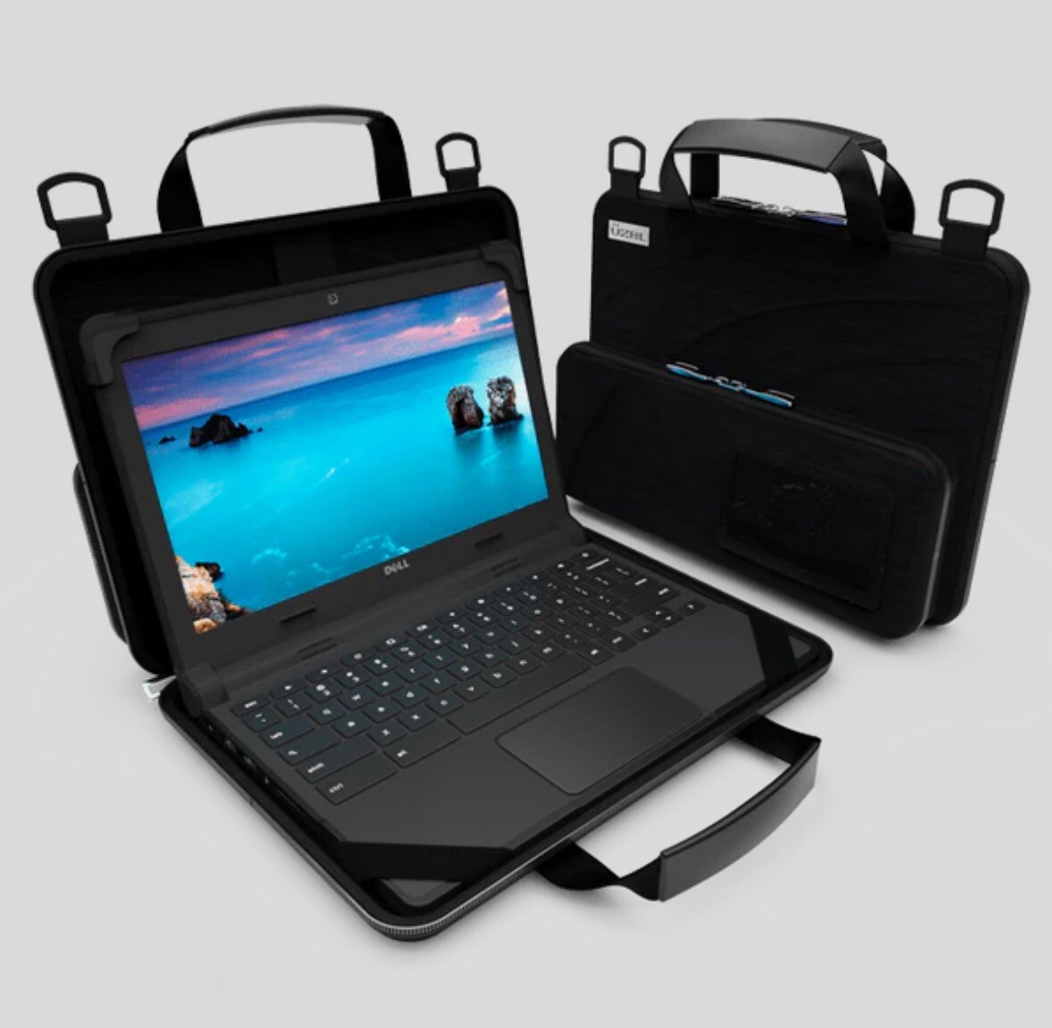 Always On EVA 11.6 Inch Slim Chromebook Case w/Shoulder Strap, Pouch & ID Holder