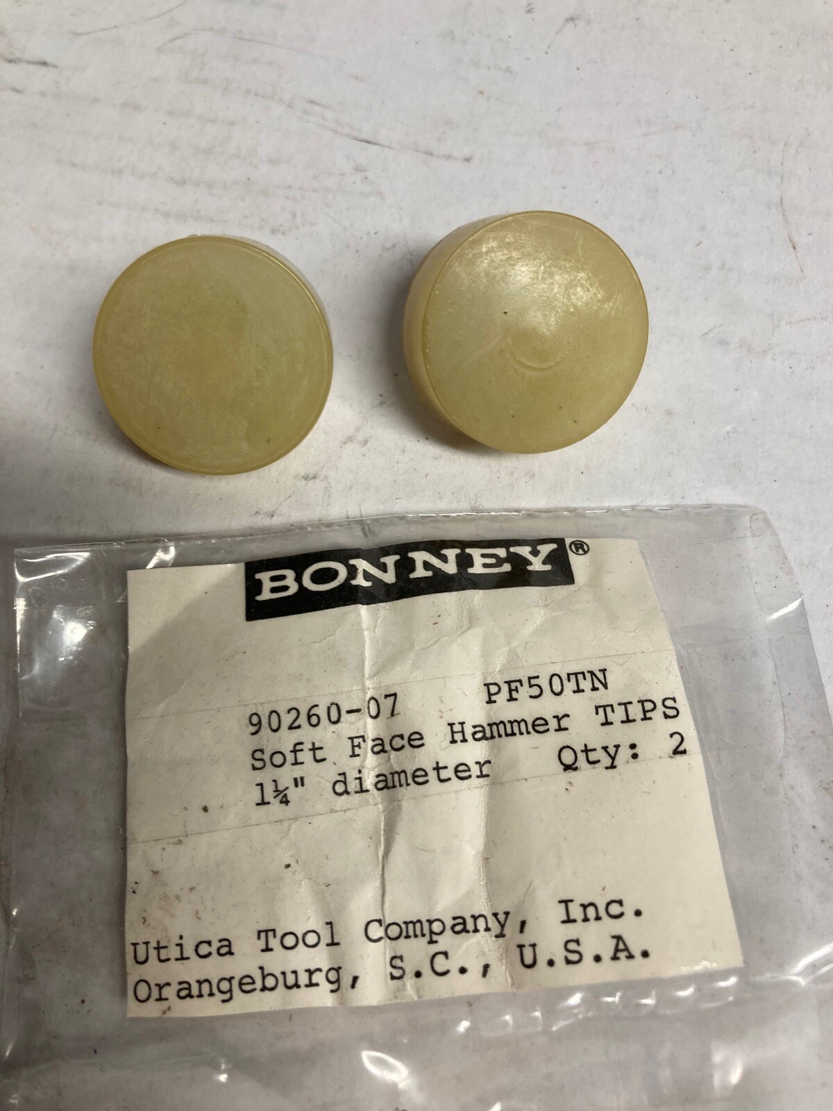UTICA TOOL SOFT Face Hammer Tips 1-1/4” Diameter  2pcs 90260-07 pf 50TM