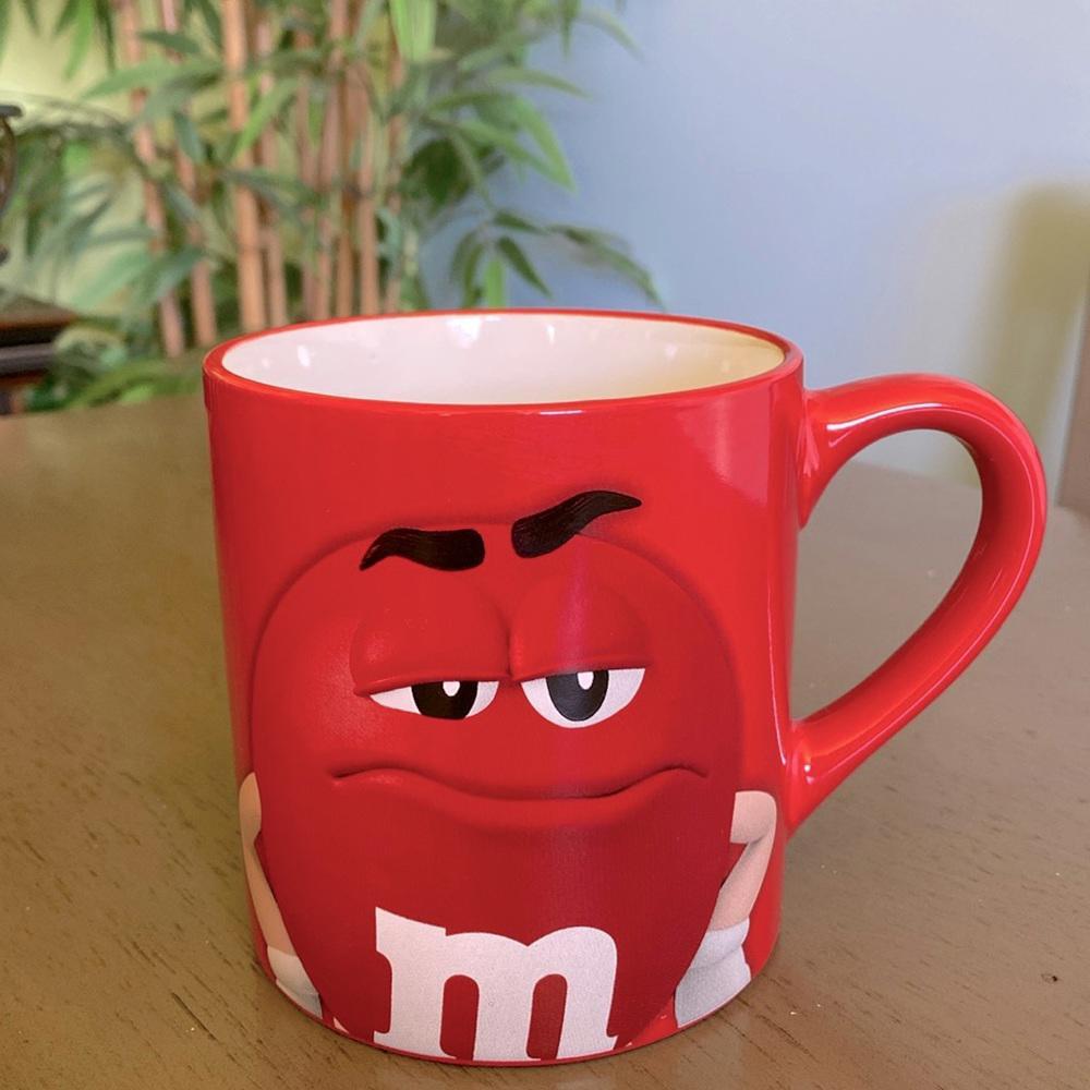 New 2021 M&M's "Trust Me I'm Sweeter Than I Look" Large Coffee Mug Red 16 Ounces