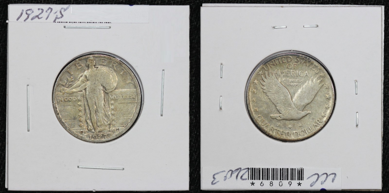 1927-S Standing Liberty Quarter VG+ 6809