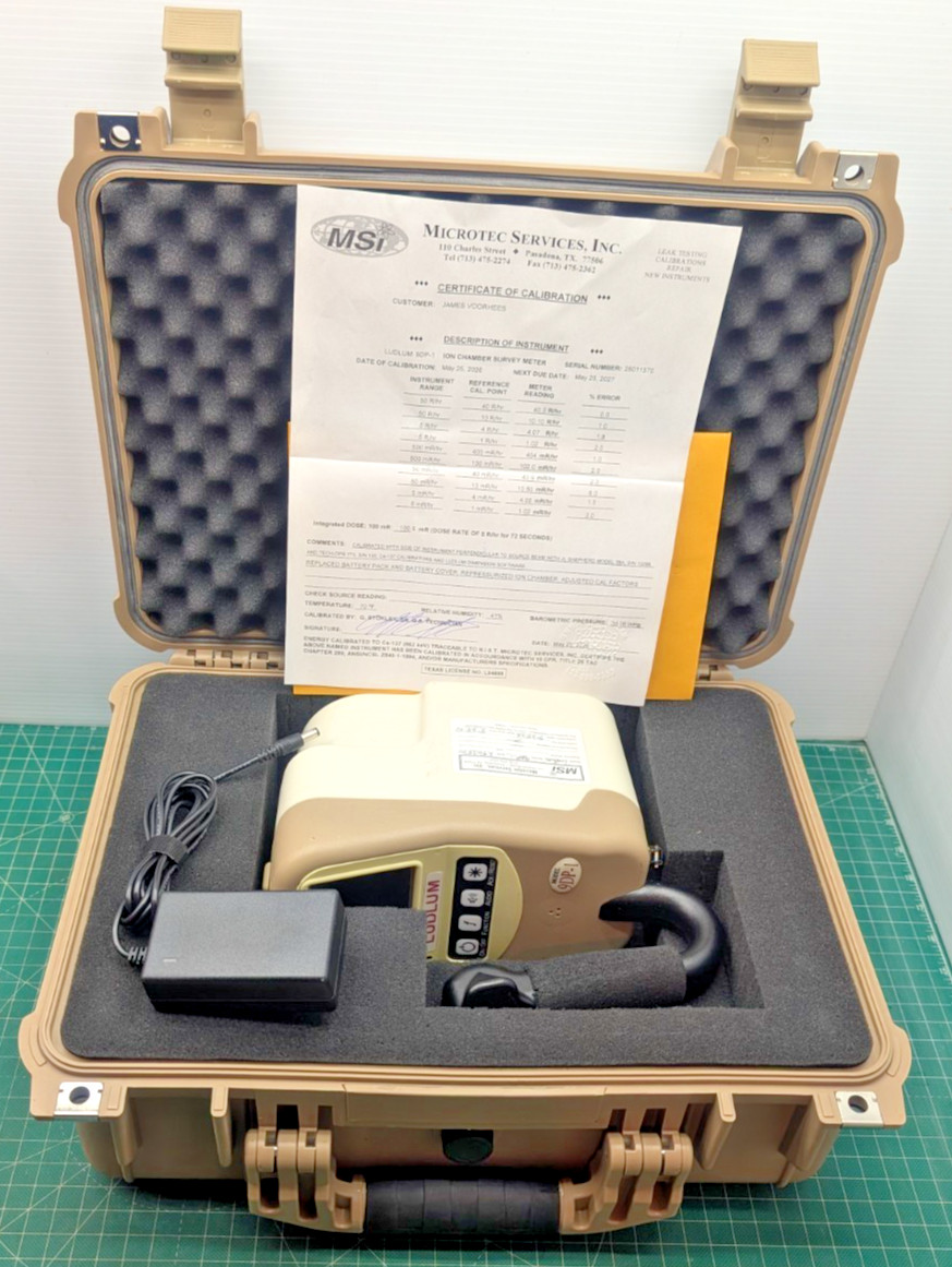 Ludlum 9DP-1 Ion Chamber 2026 Calibrated Rechargeable Batt Hard case 1yr Warr!