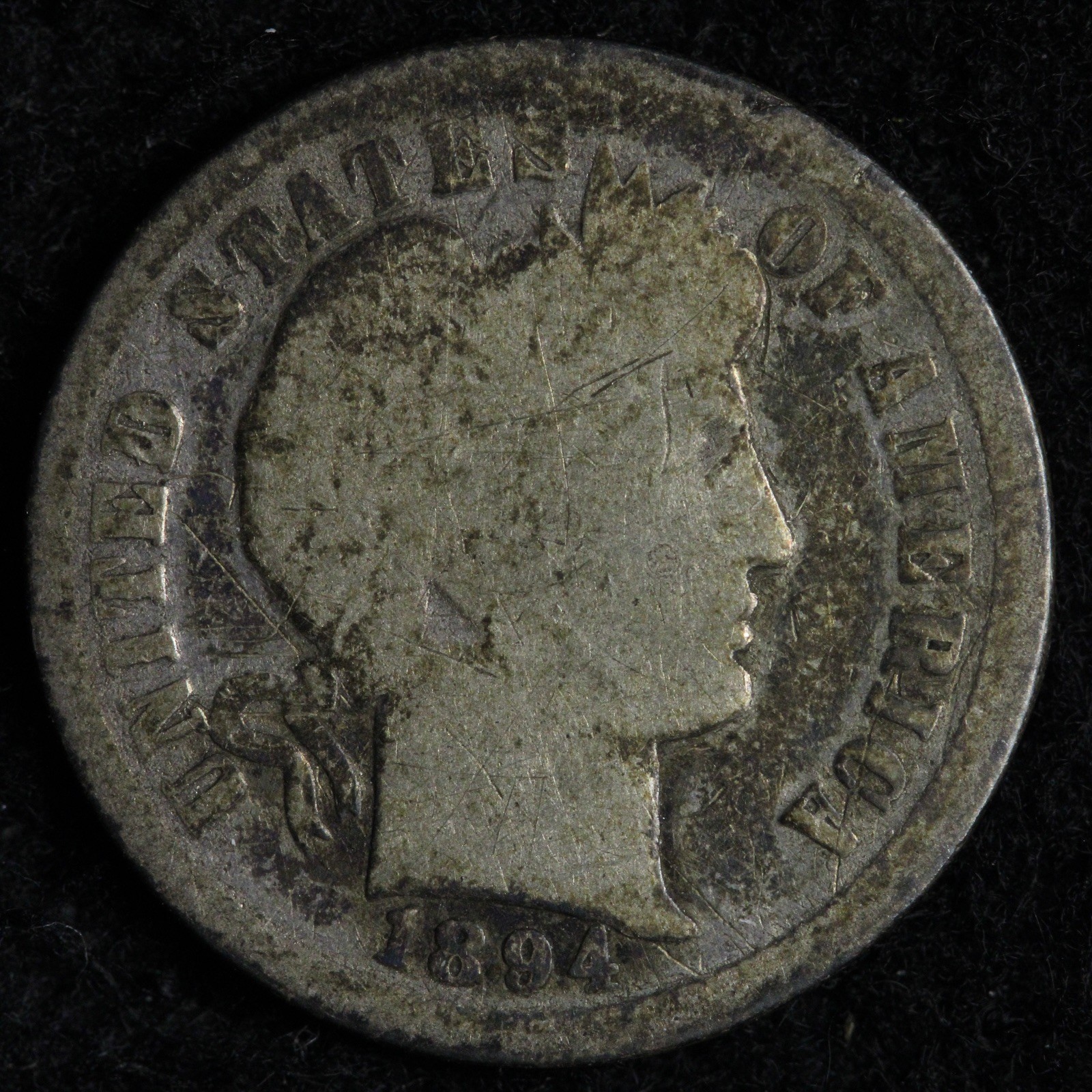 1894-O Barber Silver Dime VG E238 SYHK