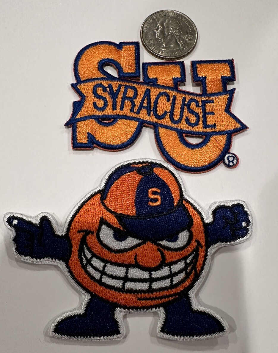 (2)-SU SYRACUSE UNIVERSITY Embroidered iron On patches 3.25”X2.5”& 2 1/2”x 2”