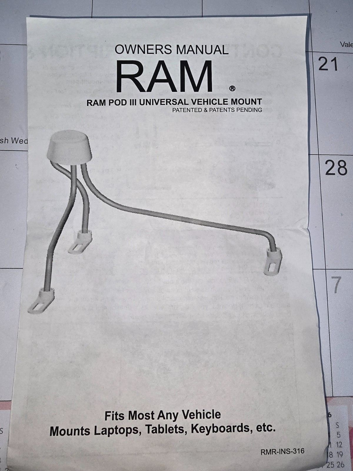 RAM Mount RAM POD III Universal Tri Leg Base Only RAM-316-3AU NEW On Sale!