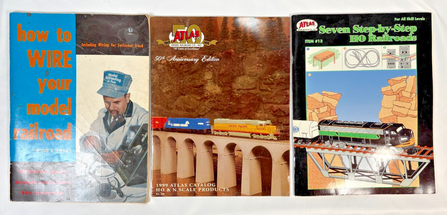 Atlas HO Scale Model Railroad Book Lot – Wiring, Layout Guides, Catalogs Manual