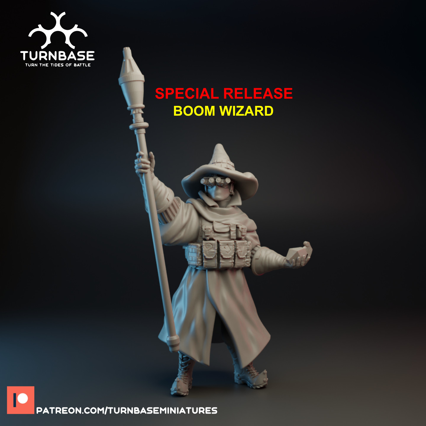 Turnbase Miniatures Ultra Modern Boom Wizard Fantasy Spectre Ops Zona Alfa 3D