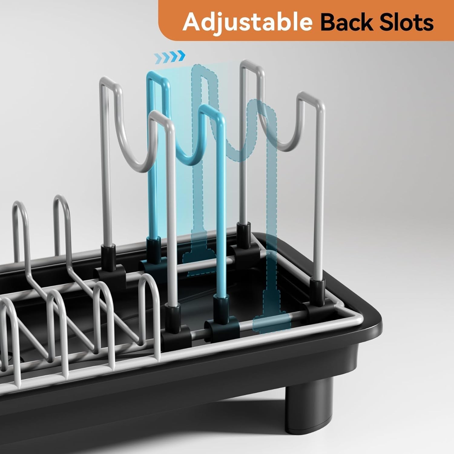 Small Dish Drying Rack, Compact Dish Drainer for Kitchen Counter, with Adjust...