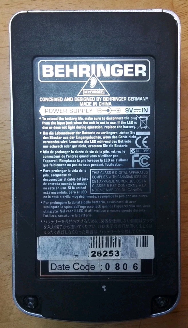 Behringer - DD600 Digital Delay Guitar Effect Pedal