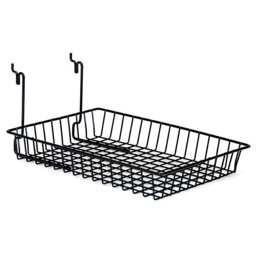 ** 5 Pack **  Pegboard Black Baskets  10"w x 14"d x 2"h