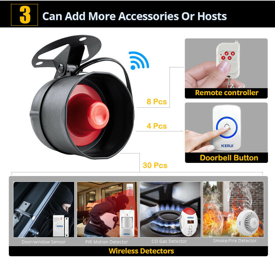 KERUI Wireless Home Shop Alarm Security System Alert Garage Burglar Door Sensor