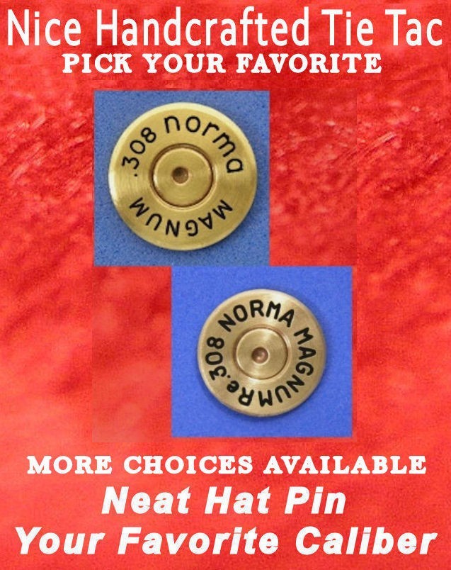308 NORMA MAGNUM Caliber Cartridge Hat Pin Shooting Jacket Pin Tie Tack Gun Ammo