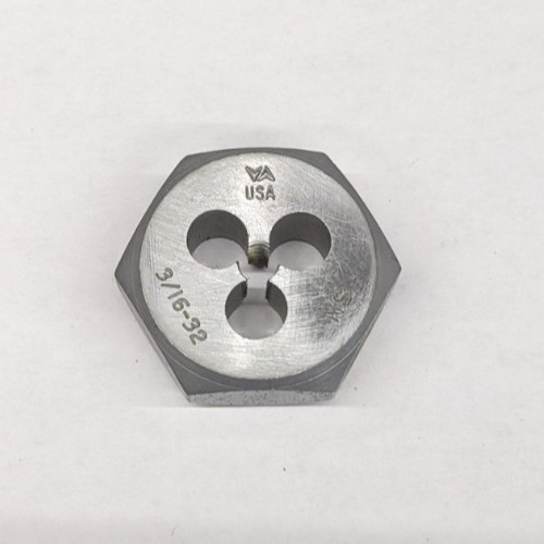 Vermont American 3/16"-32 NS Hex Die Carbon Steel 1" Across Flats USA