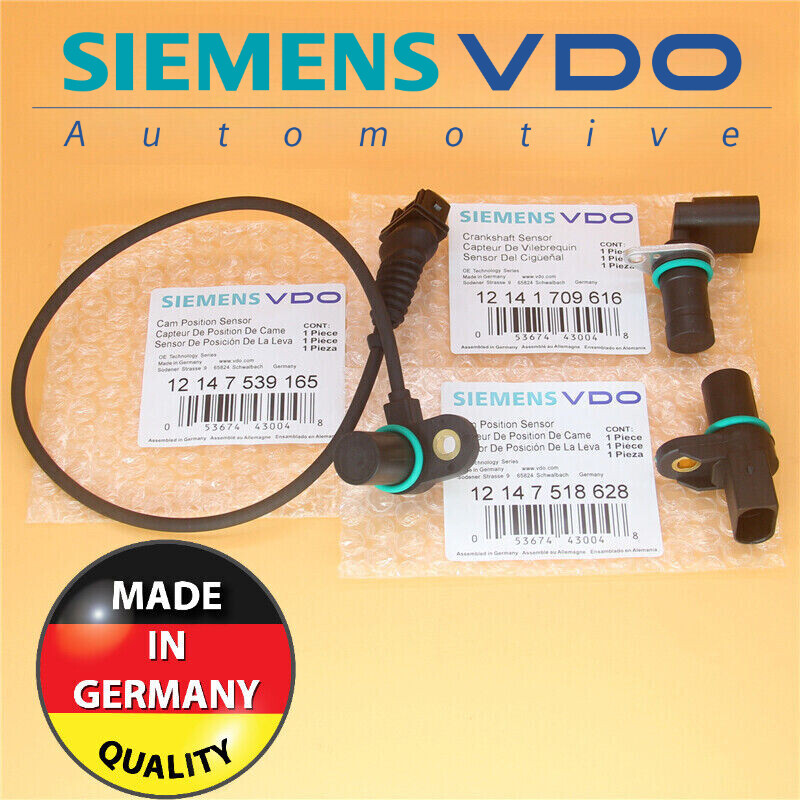 New 2 Engine Camshaft & 1 Crankshaft Position Sensors fit BMW 330Ci 2001 - 2005
