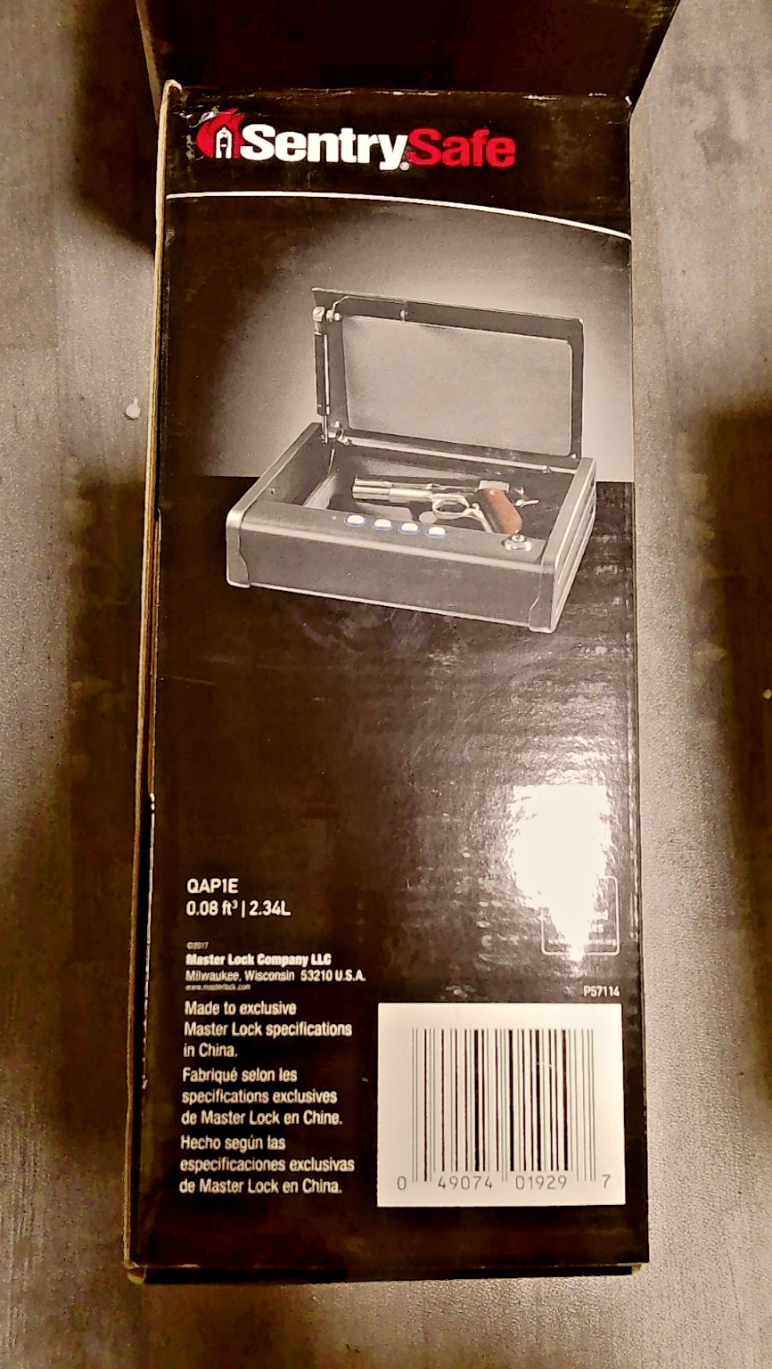SentrySafe QAP1E Handgun Safe Storage Digital Keypad Solid Steel Pry Resistant