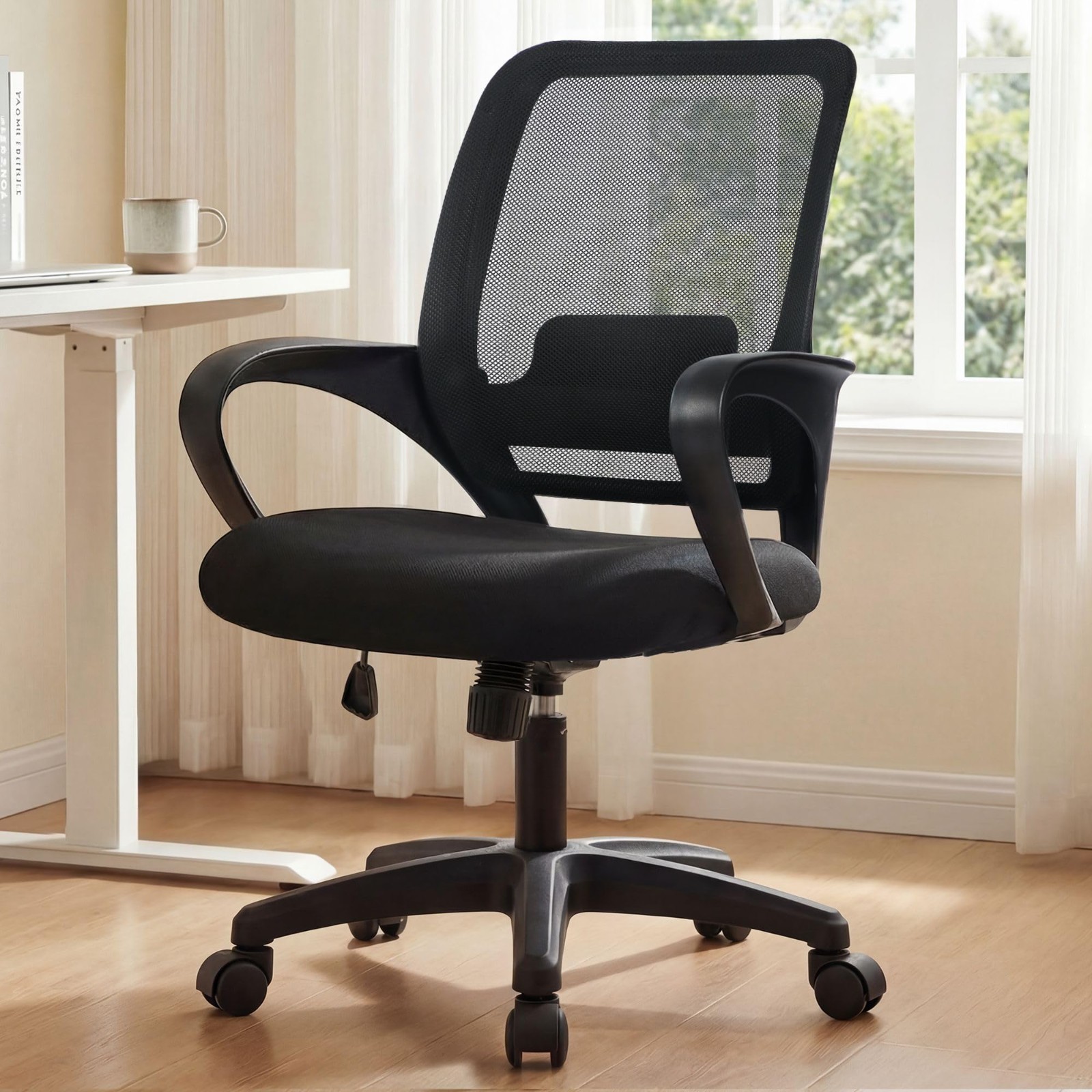 Ergonomic Mesh Office Chair with Lumbar Support, Adjustable Height, Rolling Whee