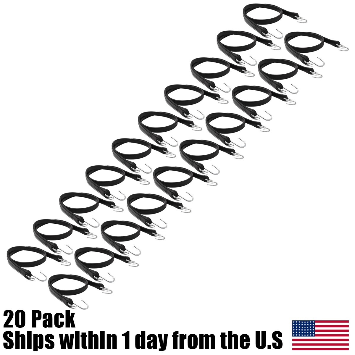 20PK 41" Rubber Tarp Strap  Multi-Purpose for Flatbed Truck Trailer