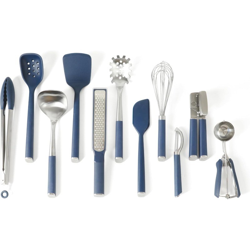 11 Piece Stainless Steel Kitchen Tools and Gadgets Set- Navy Blue