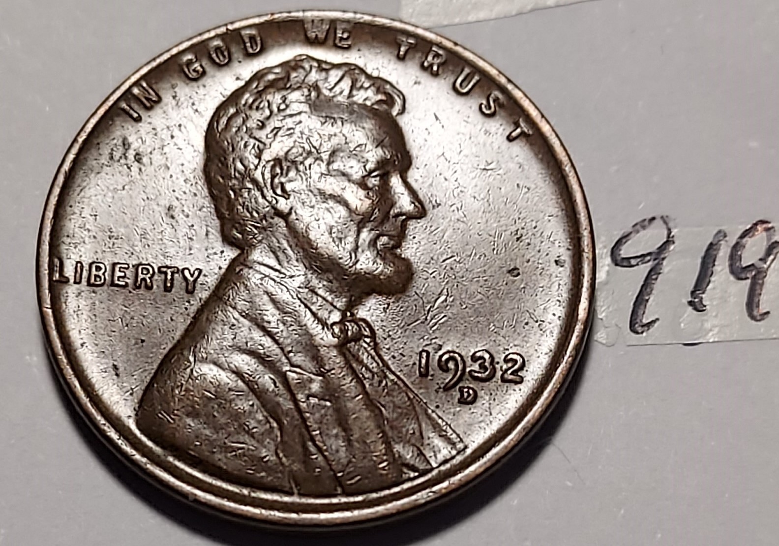 1932-D Lincoln Wheat Cent EXTREMELY FINE # 919