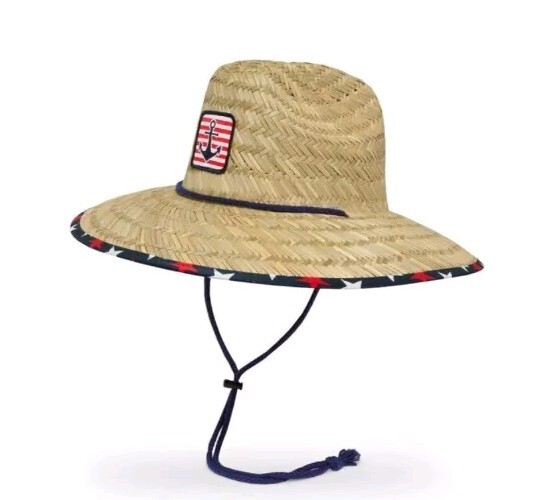 Americana Catamaran Straw Boating Hat Stars Stripes Patriotic UV Protection New