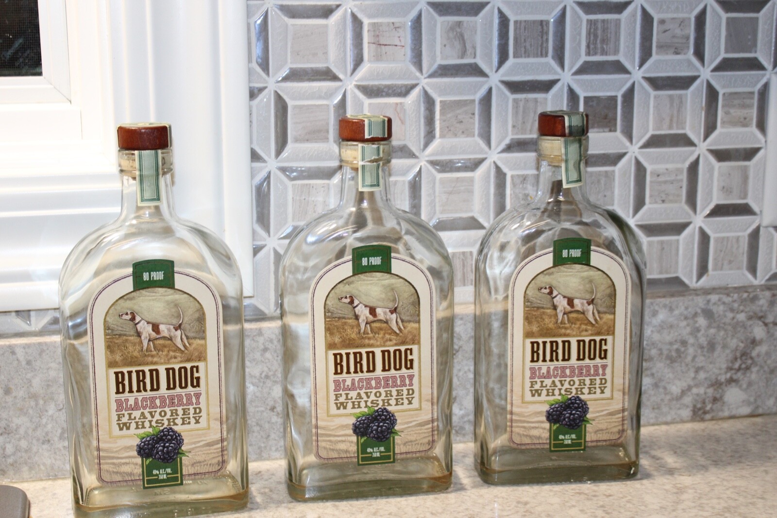 (3) Bird Dog Empty Kentucky Flavored Whiskey Bottle 750 ml-