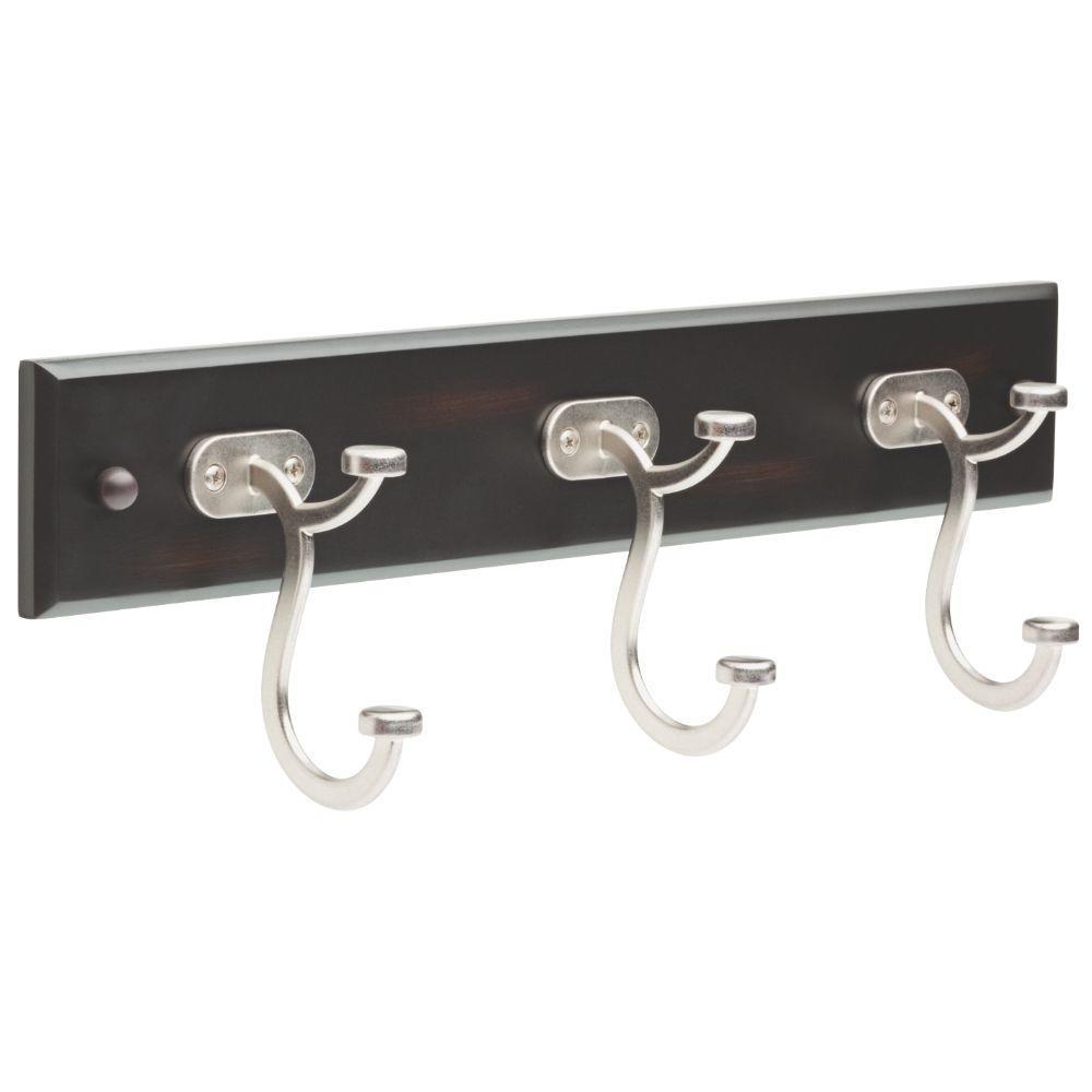 Liberty Hardware 18" Contempo Pilltop Hook Rail - Vintage Black/Vintage Nickel